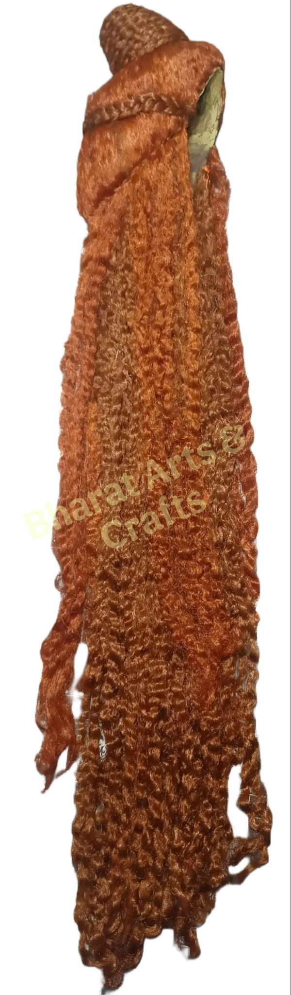 Bhairavi Mahakali Long Curly Hair Wig - Brown, Approx 4ft.