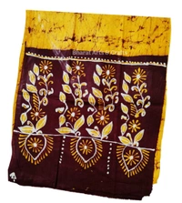 Orange & Brown Batik Printed Pure Cotton Uttorio