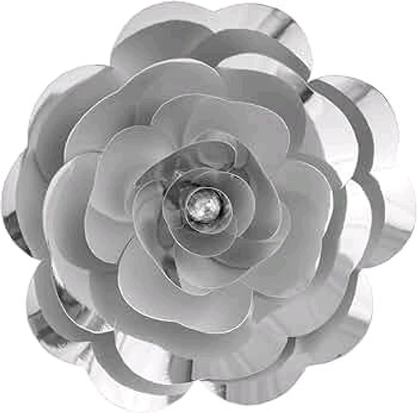 Handmade Paper Flower in Metallic Silver | For Home Dcor, Wedding Bouquets & Receptions, Event Flower Planning, Table Centerpieces, Backdrop Wall Decoration