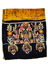 Orange & Black Batik Printed Pure Cotton Uttorio