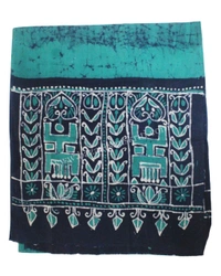 Dark Green & N-Blue Batik Printed Pure Cotton Uttorio