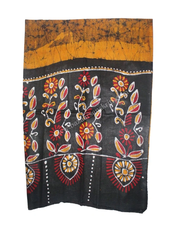 Yellow & Black Batik Printed Pure Cotton Uttorio