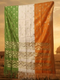 Women'S Tricolour Soft Silk Dupatta (Tiranga Collection) For Republic Day/Independence Day