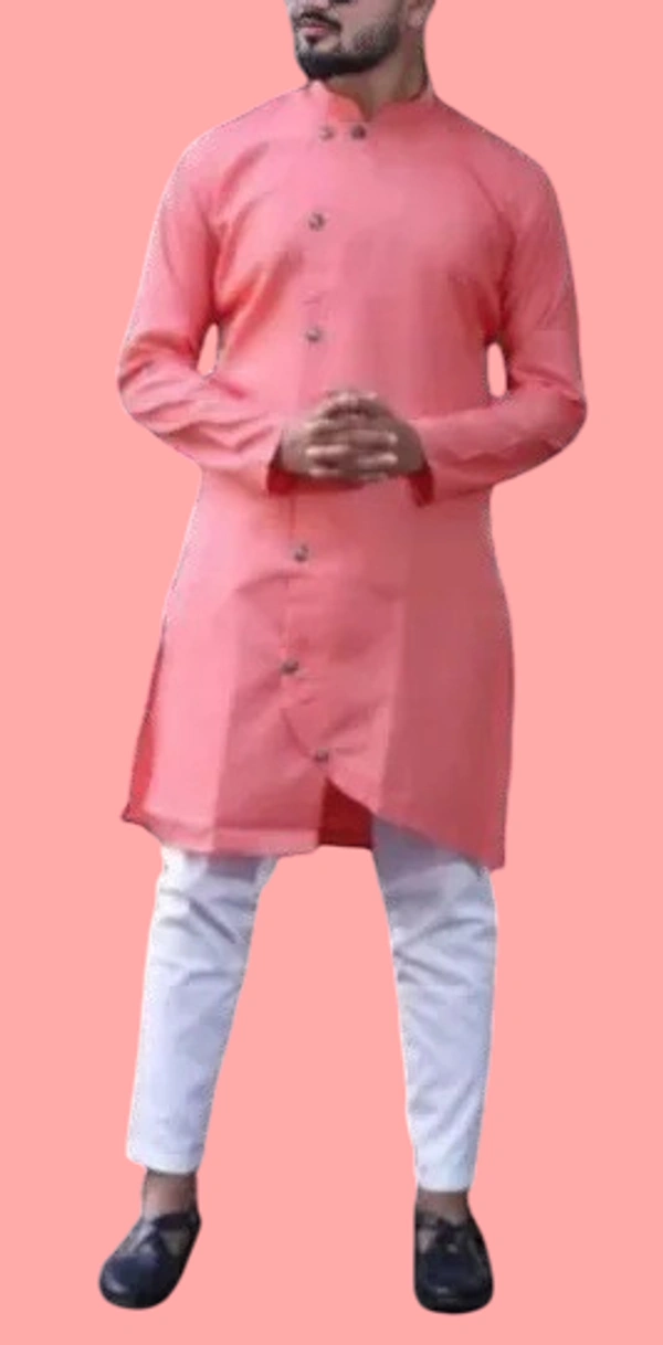 Cross Botton Gajri Colour Kurta - 40