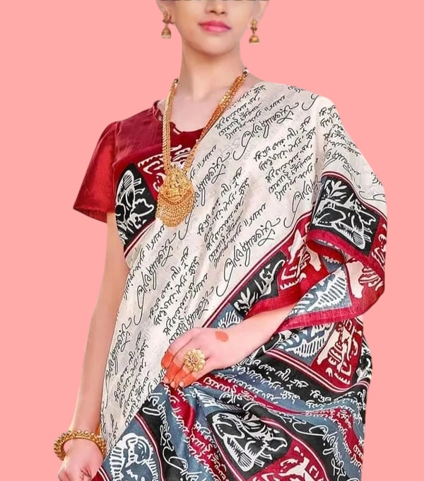 Women's Bhagalpuri Silk Ethnic Motif Printed Saree