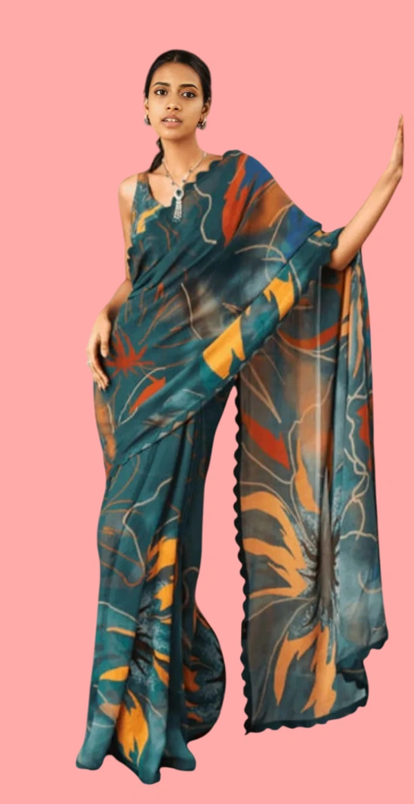 Knit Digital Print Saree