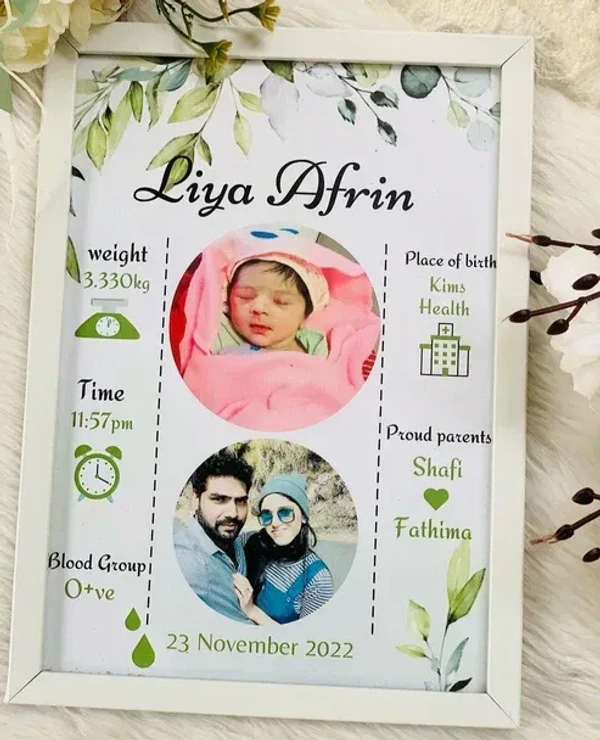 Baby Birth detail photo frame - 12x8