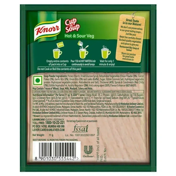 Knorr Instant Mixed Vegetable Cup A Soup, 11g - 11g