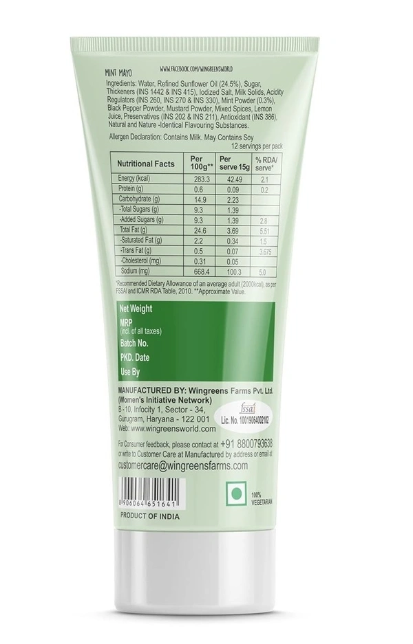 Wingreens Mint Mayo, 130g - 130g