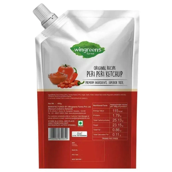 Wingreens Peri Peri Ketchup, 450g - 450g