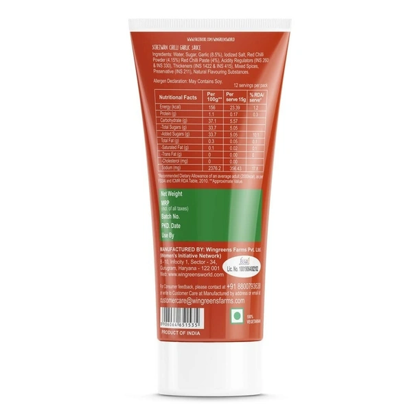 Wingreens Schezwan Chilli Garlic Sauce, 100g - 180g
