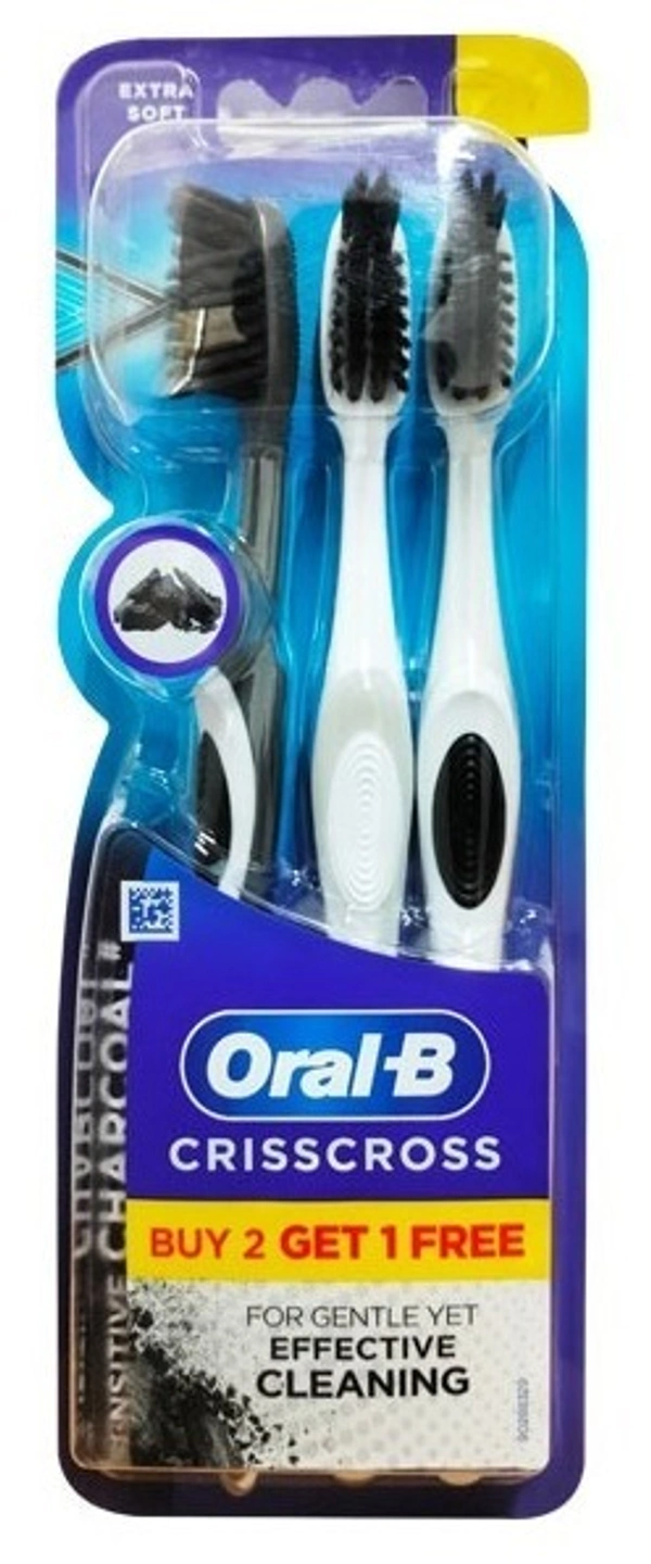 Oral-B Oral - B Charcoal Sensitive Crisscross Extra Soft Toothbrush 3 N, 1 pcs - 1 pcs