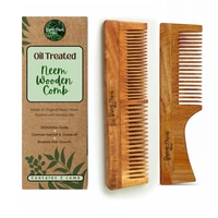 Greenloverstore Best Value Pack – 2 Neem Wooden Combs (Most Ordered)