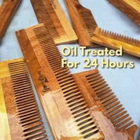 Greenloverstore 100% Pure Oil Treated Neem Wooden Handle Comb Pack Of 2