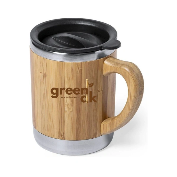Bamboo Coffee or Tea Mug With Lid (1 Piece ) - Pack Of 1