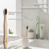 Greenloverstore Charcoal Infused Organic Bamboo Toothbrush Pack Of 2