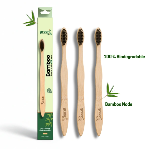 Greenloverstore Organic bamboo tooth brush pack of 3
