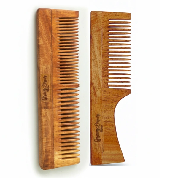 Greenloverstore 100% Pure Oil Treated Neem Wooden Combo Pack Of 2 