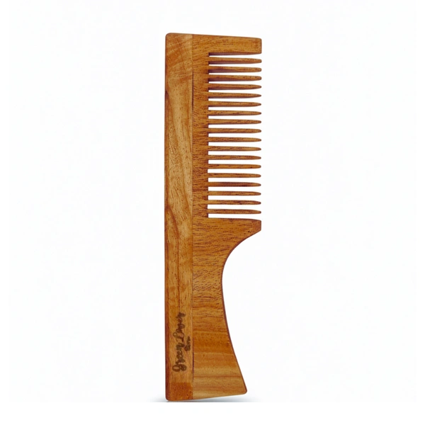 Greenloverstore 100% Pure Oil Treated Neem Wooden Handle Comb Pack Of 2