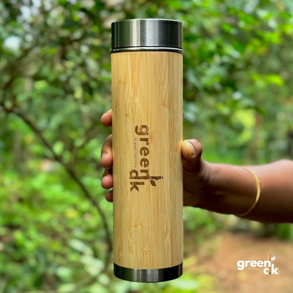 Greenloverstore Bamboo Bottle with Stainless Steel Diffuser 500ml - Pack Of 1