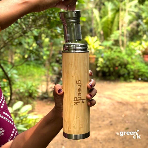 Greenloverstore Bamboo Bottle with Stainless Steel Diffuser 500ml - Pack Of 1