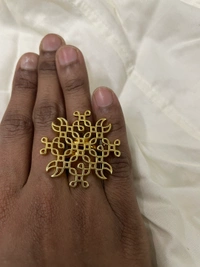 Amrutha Finger Ring-Gold Plated 