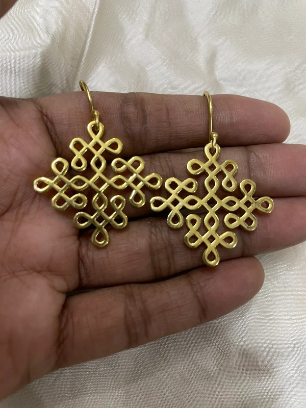 Swarnamukhi Kolam Earrings - Gold Plated 