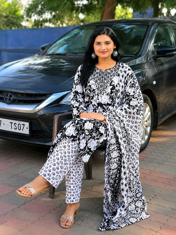 3 Pic Cotton Kurti Set - XXL