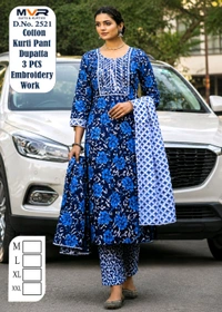 3 Pic Cotton Kurti Set - L, M L XL XXL