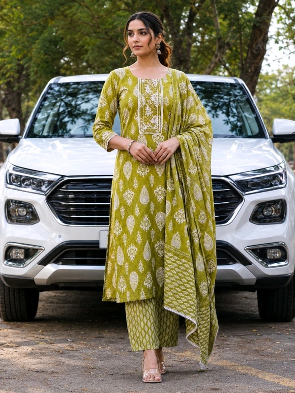 3 Pic Cotton Kurti Set - XXL