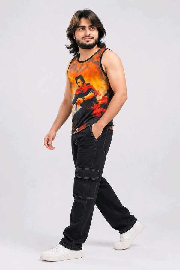 Warrior Printed Sleeveless Gym Vest 3pics