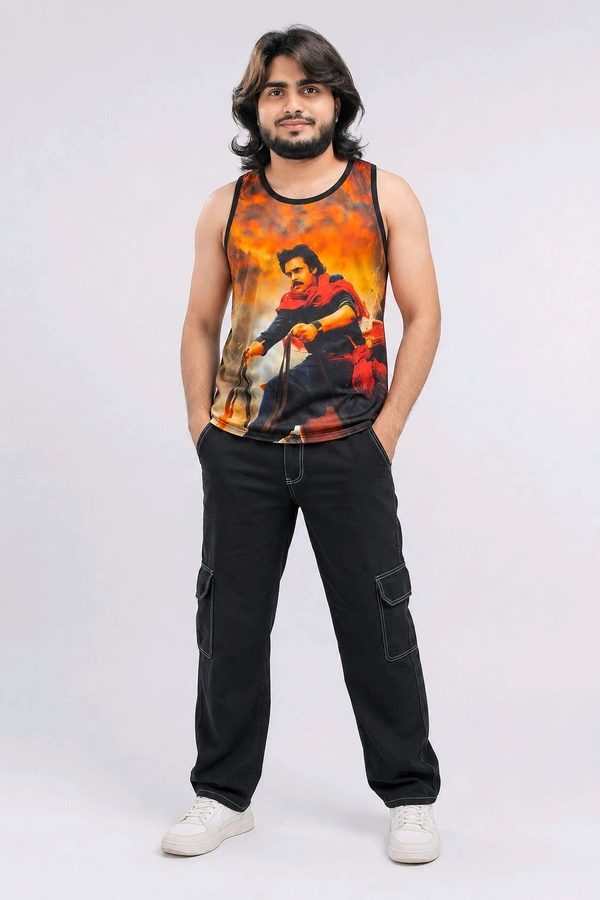 Warrior Printed Sleeveless Gym Vest 3pics