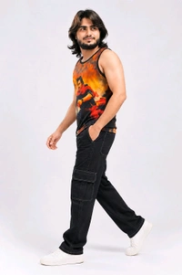 Warrior Printed Sleeveless Gym Vest 3pics
