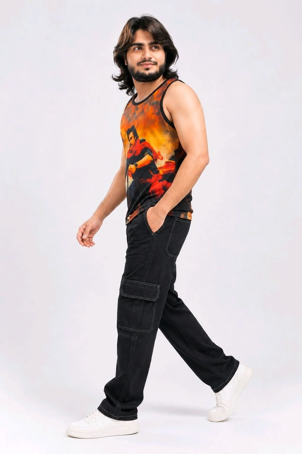 Warrior Printed Sleeveless Gym Vest 3pics