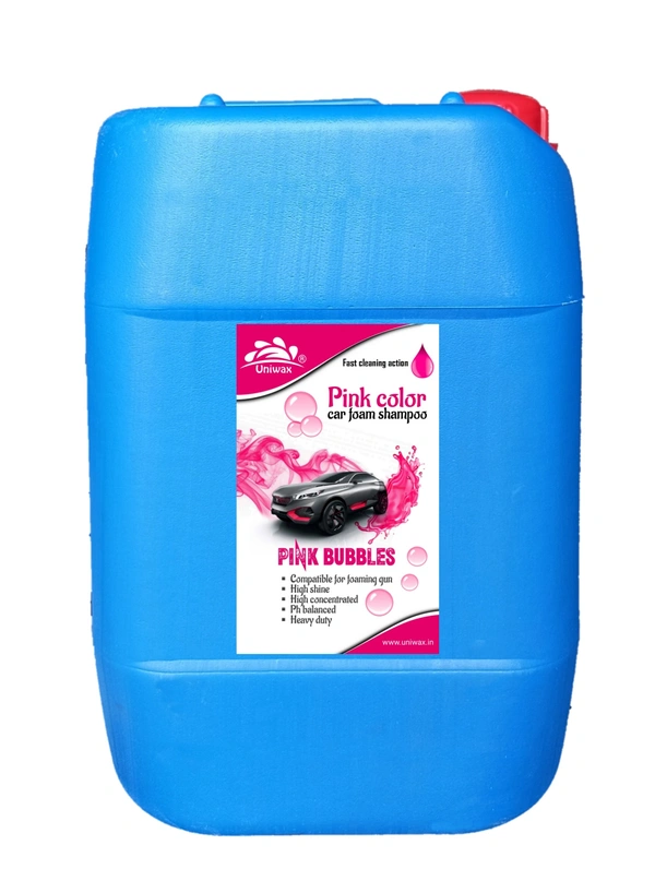 uniwax pink colour foam shampoo with wax / Produces Thick Coloured Foam Car Washing Liquid - 20 liter, Pink