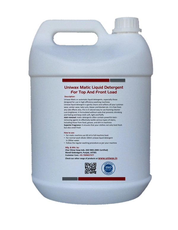 Matic Top and front Load Premium Liquid Detergent - 5 liter