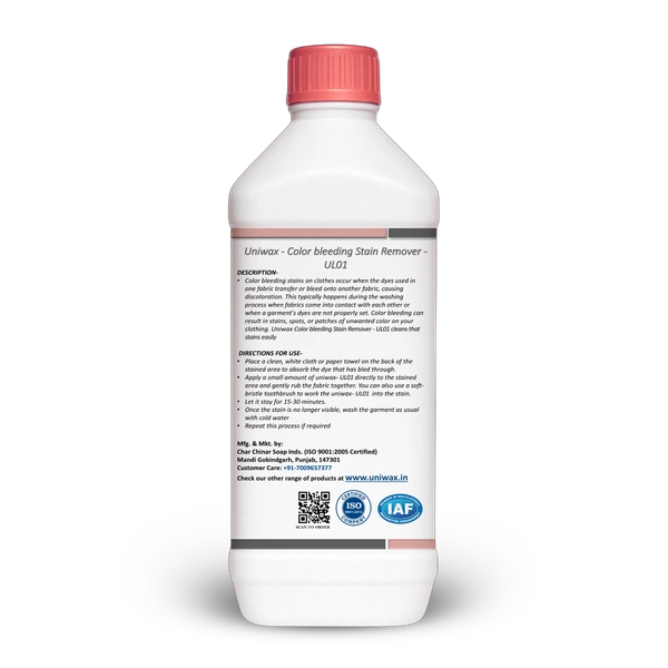 uniwax color bleeding stain remover / UL01 / Colour Cloth stain remover - 1 Liter