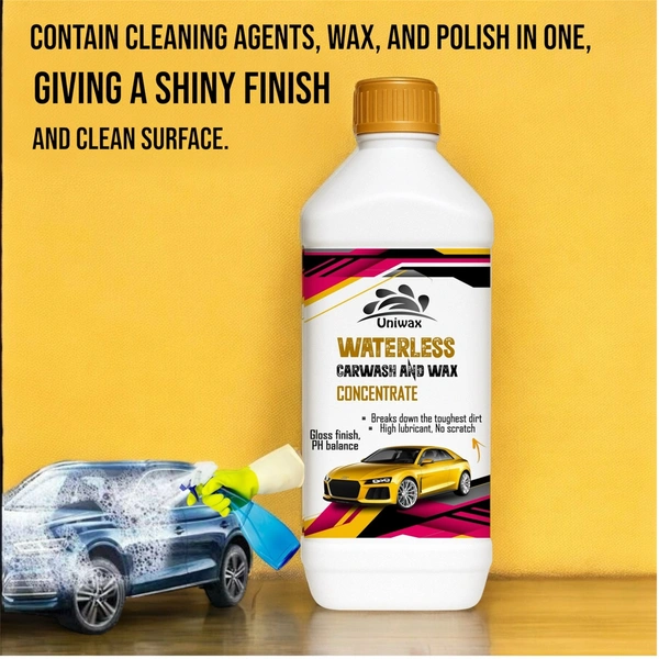 Uniwax drywash or Waterless car wash with wax concentrate Rinseless Car Wash | Eco Friendly Quick Detailer Spray | Exterior Car Cleaning | Car Care Products 1:100 - 1 kg
