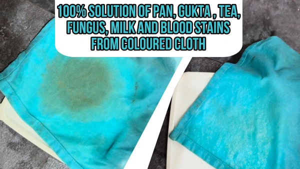 Stain booster for colored cloth pan, gutka, tea, blood, fungus, milk stain remover - 200 gram (100 gram each)