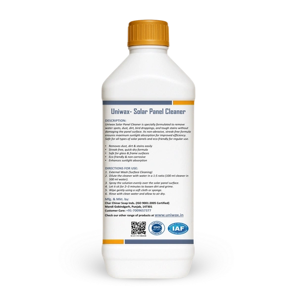 Uniwax Solar Panel Cleaner – Streak-Free, Eco-Friendly & Safe for All Panels - 1 L