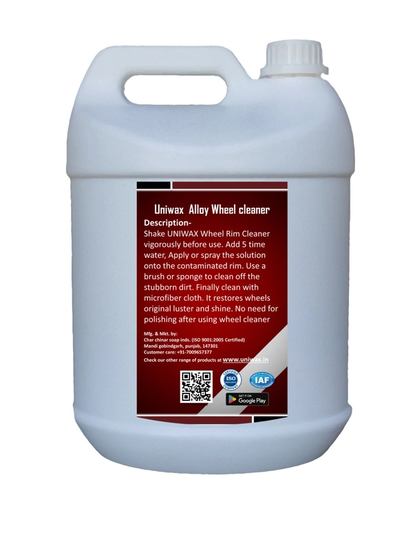Uniwax Alloy Wheel Cleaner – Powerful Brake Dust & Grime Remover | Safe for All Wheels | Fast-Acting Spray for Deep Cleaning & Shine - 5kg