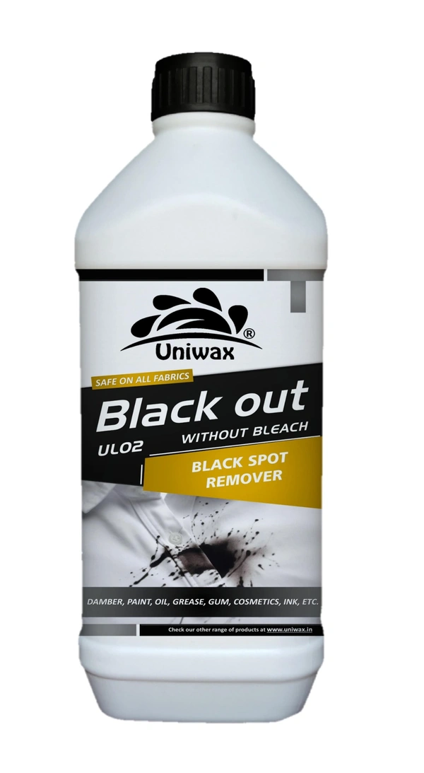 Black out- black stain remover  DAMBER, PAINT, OIL, GREASE, GUM, COSMETICS, INK, ETC. UL02
