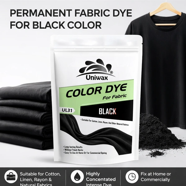 Uniwax Fabric Color Dye for Clothes | Strong, Long-Lasting Professional DIY Cloth Dye for Laundry & Garment Recolouring - 100 gm