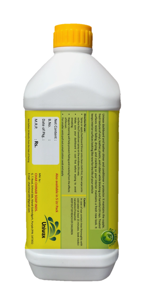 uniwax car interior polish for Cars & Bikes, Restores Original Look, Long Lasting, For Plastic & Vinyl Surfaces, dashboard - 1kg