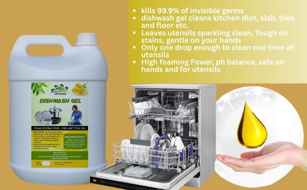 uniwax U9 Concentrated Dishwash 5 liter makes 20 liter dishwash gel - 5kg