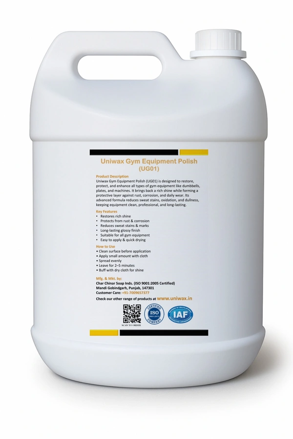 Uniwax Gym Equipment Polish โ Rust Protection, Odor Remover & Long-Lasting Shine (UG01) - 5kg