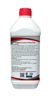 uniwax headlight cleaning spray / headlight restore for Cloudy, Dull, Yellowed headlights - 1liter