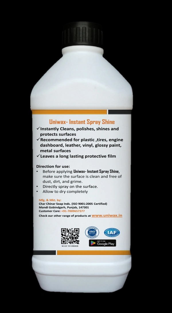 INSTANT SHINE FOR CAR PAINT AND PLASTIC PARTS - 1 liter