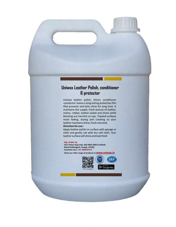 Premium Leather Polish & Conditioner | Natural Color | Restores Shine, Softness & Protection | Suitable for Bags, Shoes, Jackets, Sofas & Car Seats - 5kg