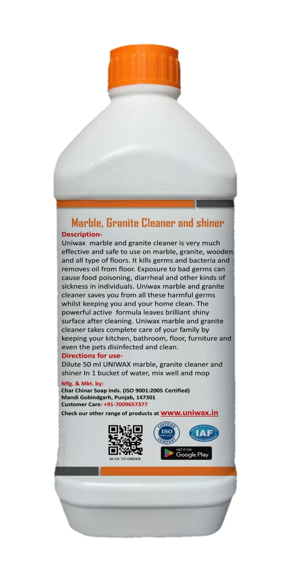Uniwax Marble and Granite Cleaner surface cleaner and shiner Natural stone cleaner - 1 kg